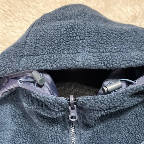 Willow Lane Jacket Women 1X Blue Fleece Dog Print Full Zip Reversible Coat - Picture 8 of 9